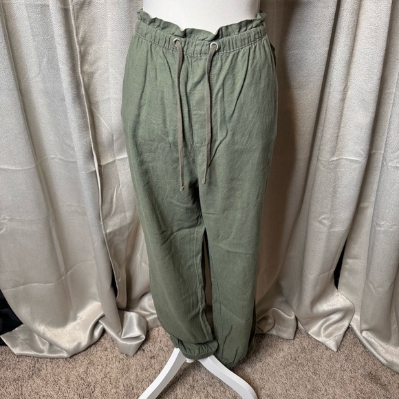 Sage Green Relaxed Fit Trousers with Adjustable Waist Size 2X - Picture 4 of 10